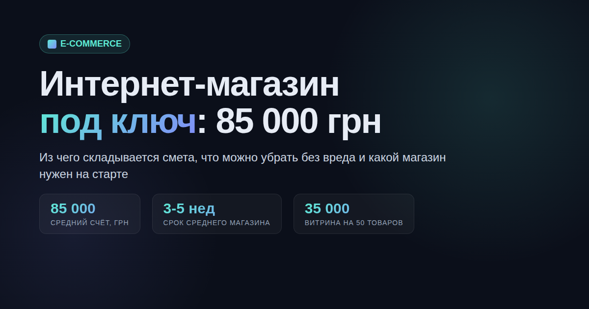 Интернет-магазин под ключ: сколько стоит в Украине в 2026